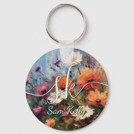 elegante Chaveiro de tema floral moderno