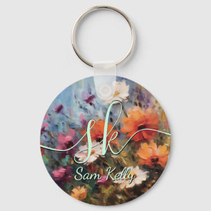 elegante Chaveiro de tema floral moderno