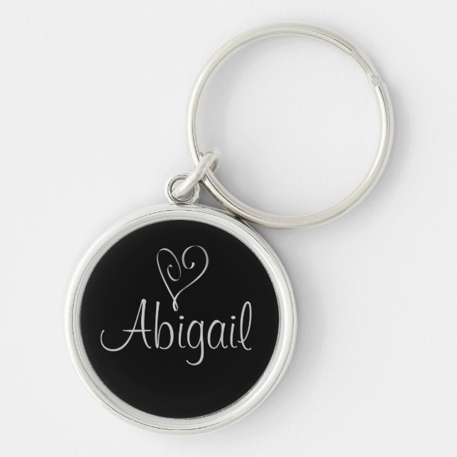 Elegante Chaveiro Preto Personalizado (Frente)
