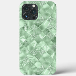 Elegante Chic Metálico Com Glitter Verde Mint
