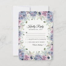 Elegante Chic Succulents Florals Wedding RSVP
