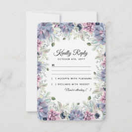Elegante Chic Succulents Florals Wedding RSVP