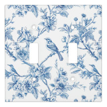 Elegante Chinoiserie Floral Azul 