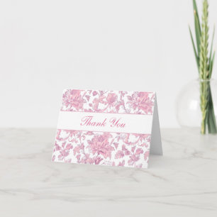 Elegante Chinoiserie Rosa Agradecimento