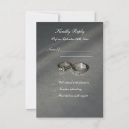Elegante cinza e branco RSVP para Casamentos