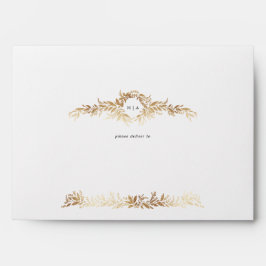 elegante clássico botânico em ouro casamento perso
