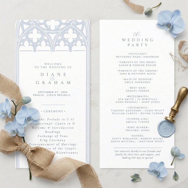 Elegante Clássico Catedral Casamento Azul Eterno (Criador carregado)