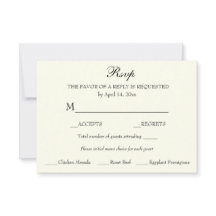 Elegante Clássico Minimalista RSVP de Resposta