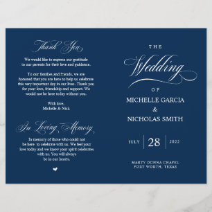 Elegante Classy Marinho Blue, Programa de Casament