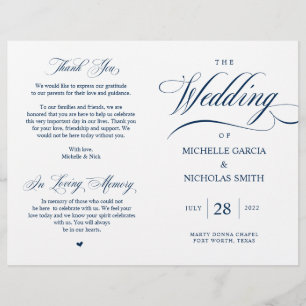 Elegante Classy Marinho Blue, Programa de Casament