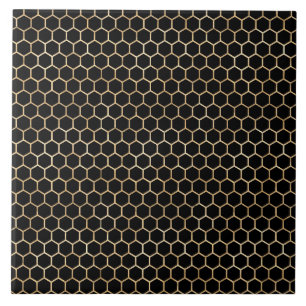 Elegante Colmeia de Mel Dourado Preto