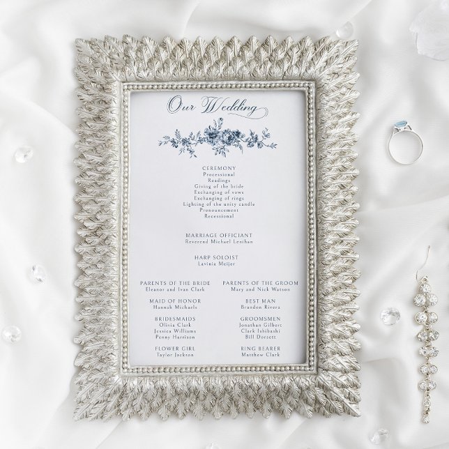 Elegante com gravação do Blue Floral Toile Program (Criador carregado)