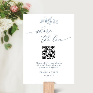 Elegante Compartilhe o Amor, Blue Wedding Sign