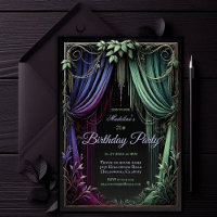 Elegante Convite de aniversário de Floresta Botâni
