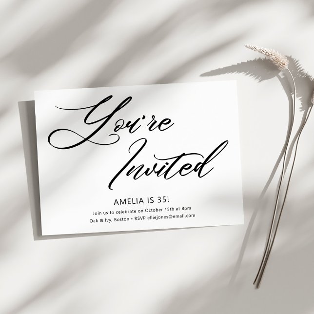 Elegante Convite de Aniversário Minimalista Modern (Criador carregado)