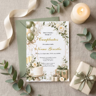 Elegante convite de aniversário para cidadão sênio