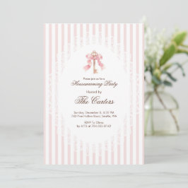 Elegante Convite de Aquecimento Coquette Rosa Dour
