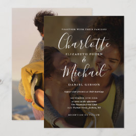 Elegante Convite de Casamento com 2 Fotos e Assina