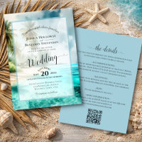Elegante Convite de Casamento com Código QR de Pra