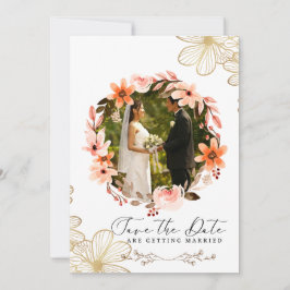 Elegante Convite de Casamento com Colagem de Fotos