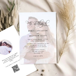 Elegante Convite de Casamento com Foto e Código QR