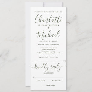 Elegante Convite de Casamento com Foto em Script O