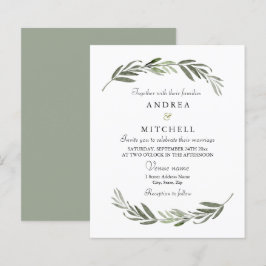Elegante Convite de casamento de Orçamento de Folh