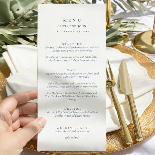 Elegante convite de casamento em azul empoeirado,