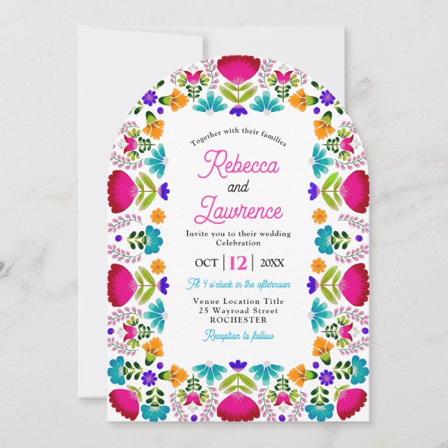 Elegante convite de casamento em branco com código (Frente)