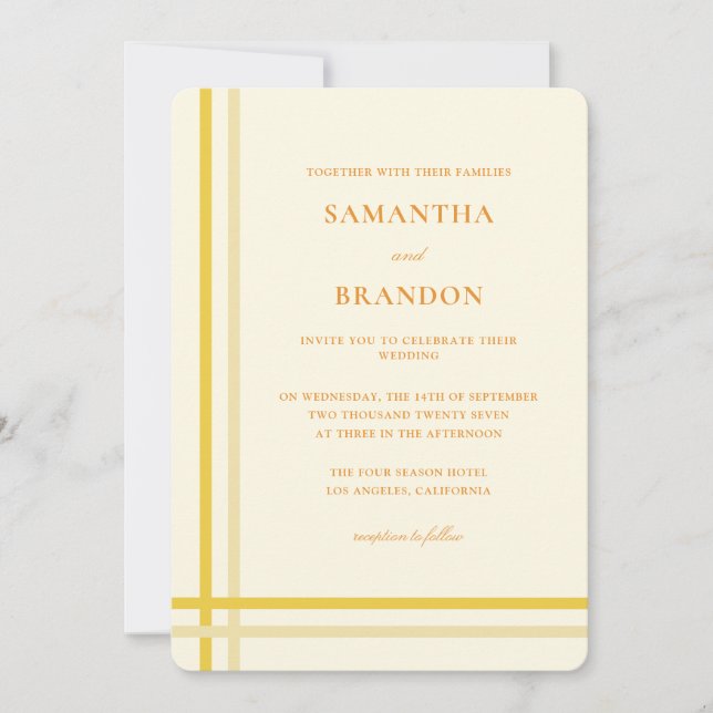 Elegante Convite de Casamento em Letra Moderna For (Frente)