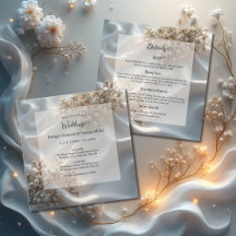 Elegante convite de casamento floral com respirado