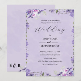 Elegante Convite de Casamento Floral em Aquarela R