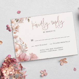 Elegante Convite de Casamento Floral Magnólia Crem