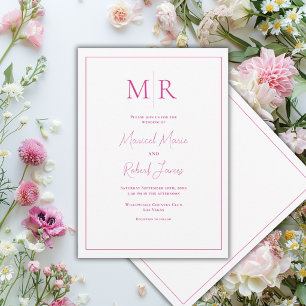 Elegante Convite de Casamento Moderno com Monogram