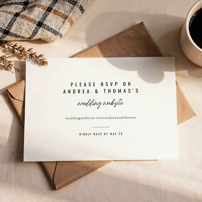 Elegante Convite de Casamento RSVP com Letra Moder (Criador carregado)