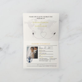 elegante convite de casamento tipo passaporte