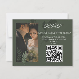 Elegante convite de casamento verde oliva personal