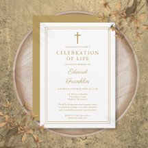 Elegante Convite de Funeral de Celebração de Vida 