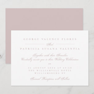 Elegante Convite de Noite Formal Caligrafia Rosa M