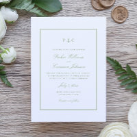 Elegante Convite de Noivado Âncora Verde Sage Náut