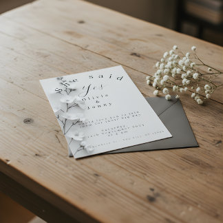 Elegante convite de noivado/casamento "Ela Disse S