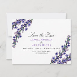 Elegante Convite de Noivado Lavanda Save The Date