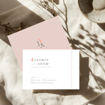 Elegante Convite de Resposta de Casamento com Mono