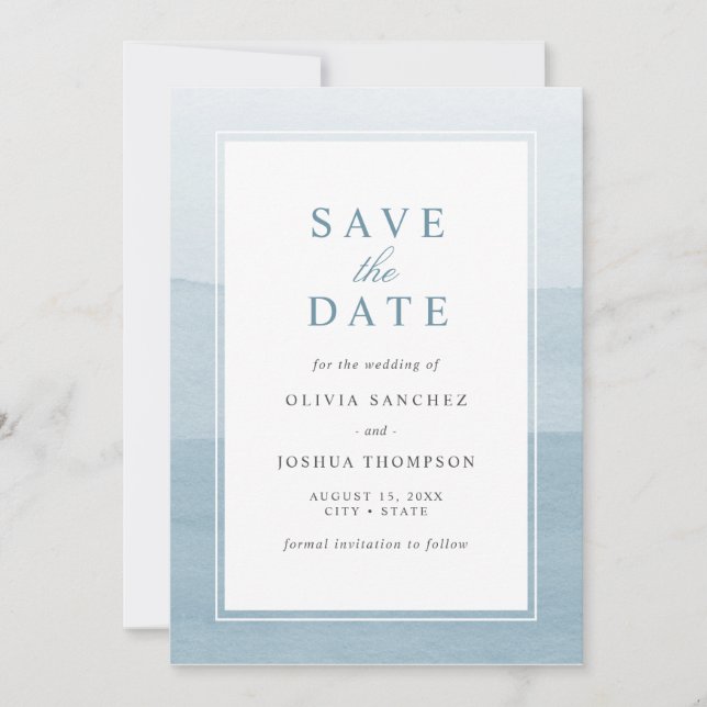 Elegante Convite de Save The Date com Efeito Ombre (Frente)