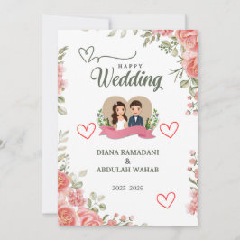 Elegante Convite Feliz de Casamento – Celebre Seu