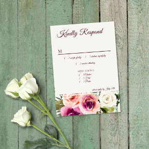 Elegante Cor-de-rosa-rosa púrpura RSVP