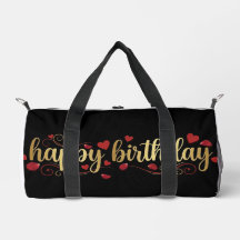 Elegante Coração Vermelho e Dourado Feliz Aniversá