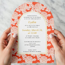 Elegante Coral Floral Bat Mitzvah Convite