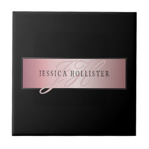 Elegante coram o nome & as iniciais cor-de-rosa do