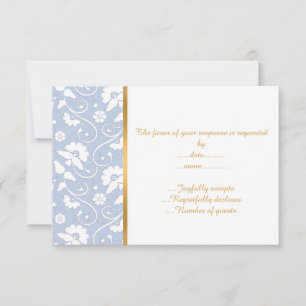 ELEGANTE CORNFLOWER BLUE WHITE LACE CUSTOM RSVP 2